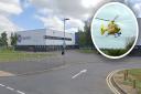 The air ambulance was seen landing at Ipswich Academy