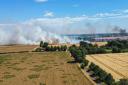 A large field fire has broken out in Burgate, Suffolk