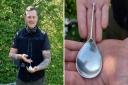 Aaron Pizzey, 26 from Stowmarket, unearthed the 15th century spoon while he was metal detecting