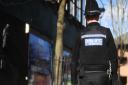 Domestic violence reports increase. A police officer on patrol in Suffolk.