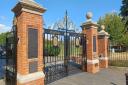 The fully refurbished memorial gates reinstalled in Stowmarket