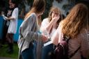 Students pick up their GCSE results at Debenham High School