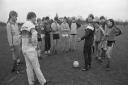Sir Bobby Charlton brought his soccer school to Thurleston School, Ipswich, in 1985