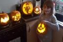 Scarlett and her pumpkins all ready for Halloween. Picture: Mikaleigh Barras