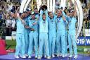 A jubilant England cricket team celebrate winning the ICC World Cup, for the first time in their history. Picture: PA SPORT