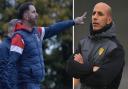 Needham Market boss Kevin Horlock, left, and Burton manager Dino Maamria, who will be in action against each other today.
