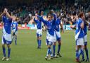Town celebrate a win at Carrow Road in September 2006