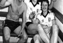 Kevin Beattie, Allan Hunter and Robin Turner in celebratory mood after Town reach the 1978 FA Cup final