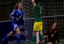 Sophie Welton celebrtaes her goal in the 5-1 drubbing of Norwich. Picture: ROSS HALLS/IPSWICH TOWN TALK