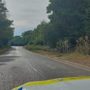 A lorry is blocking a slip road to the A14 in Woolpit