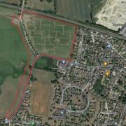 Land off School Road in Elmswell where 86 homes are to be developed.