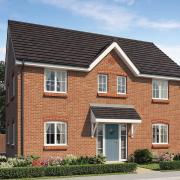 An external image of the Bowyer, one of the four-bedroom house types still available at Bellway’s Eve Meadows development in Haughley