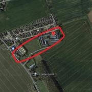 Land at Great Bricett business park, which is subject to plans for 51 homes.