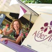 Stephany Hardingham of Alder Tree which has won Three Stars in the Great Taste Awards for its Blackcurrant Fruit Cream Ice  Picture Sarah Lucy Brown