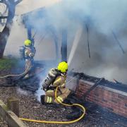 Dozens of firefighters were called to the Nutshells tearoom in Stowupland last Saturday