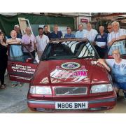 Fundraisers and supporters preparing to take part in the Undy 500, including Steve Flory, second from left