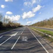 The A14 slip road near Needham Market has been closed due to a collision