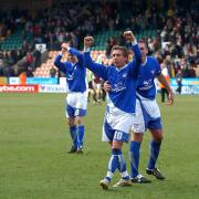 Town celebrate a win at Carrow Road in September 2006