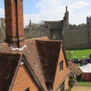 Walking around the top of the Castle at Framlingham, looking above and across the rooftops.