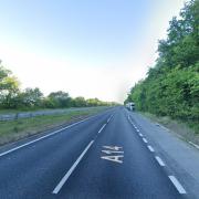 The crash happened on the A14 in Coddenham, mid Suffolk