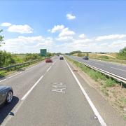 A 76-year-old man has been taken to hospital after a crash on the A14 near Stowmarket this morning