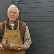 Self-taught wood carver Brian Heath of Debenham