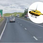 One person was airlifted to hospital following a serious collision on the A14